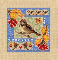 Kryželių siuvinėjimo rinkinys „Mini sampler: Rudens kompozicija“, 13×13 cm