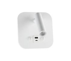 LED sieninis taškinis šviestuvas su USB prievadu, 8 W / 230 V / 3000 K, balta