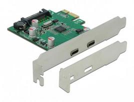 Delock PCI Express x1 Card to 2 x external SuperSpeed USB (USB 3.2 Gen 1) USB Type-C™ female connectors