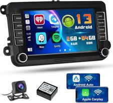 "Hikity" 2+64GB "Android 13" automobilinis radijas VW Golf 5 Tiguan Touran Passat Polo Skoda Caddy Seat Radijas Belaidis Carplay Android automobilinis 7 colių jutiklinis ekranas su navigacija WiFi Hi-Fi RDS FM SWC Canbus