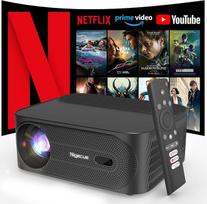 "Nigecue" projektorius 4K [oficialus "Netflix" ir "Dolby Audio"], automatinis fokusavimas / automatinis geometrijos koregavimas 30000L "WiFi6 Bluetooth" 1080P Full HD projektorius, išmanusis namų kino projektorius, suderinamas su "YouTube