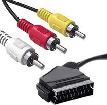 "Scart" vyriškos lyties į 3 RCA vyriškos lyties 1,5 m aancable Scart į RCA kabelį Perjungiamas garso ir vaizdo AV adapterio kabelis Kompozitinis AV jungties kabelis Adapteris Keitiklis Audio/Video televizoriui DVD VCR
