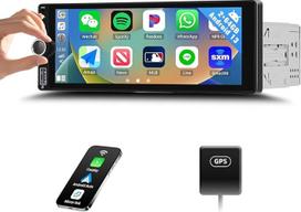 Android 13 2+64GB 1 Din Autoradio mit Carplay, Android Auto, MP5-Player, 6,86 Zoll HD Touchscreen Hartglas Autoradioplayer mit Bluetooth,FM/RDS, EQ WLAN, GPS, SWC，Spiegel-Link