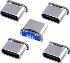 CY jungtis 5 vnt./daug DIY lydmetalis C tipo moteriška jungtis pakeičia MiNIn-USB 5Pin moterišką SMT tipą DC 5V maitinimas