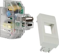 FANTON 82893-36 USB A+C 2,4 A integruota "Keystone" jungtis, kartu su koviniu adapteriu su plokštelėmis ir laikikliais "Bticino Living Light