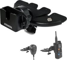 HYSHIKRA Automobilinis kompaktinio disko lizdo laikiklis "Walkie Talkie" laikiklis, 360° pasukamas 3 in 1 laikiklis, skirtas rankiniam radijo imtuvui / garsiakalbiui, mikrofonui / mobiliajam garsiakalbiui, suderinamas su Baofeng Motorola Quansheng