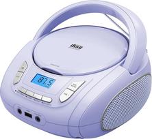 Nešiojamas CD grotuvas vaikams - radijo kompaktinių diskų "Boombox" su "Bluetooth", FM radiju, USB įvestimi, AUX prievadu ir ausinių lizdu, CD grotuvas namams ir lauke (šviesiai violetinės spalvos)