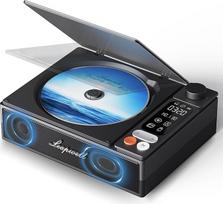 Nešiojamasis CD grotuvas, "Leapwell" Nešiojamasis CD grotuvas su garsiakalbiu "Bluetooth" CD grotuvas su nuotolinio valdymo pulteliu Vaikų mini CD grotuvas su AUX optiniu USB LCD ekranu Juodas