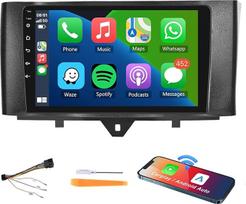 Podofo Carplay Car Radio for Mercedes-Benz Smart 2011-2015, 9 Inch Touchscreen 2G+64G with Wireless Carplay Android Car, Bluetooth/GPS/WiFi/FM/RDS/SWC/HiFi/USB