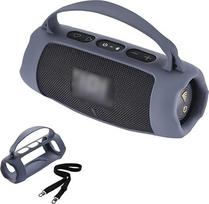 Silikoninis dėklas JBL Charge 5 Wi-Fi/Charge 5 nešiojamajai "Bluetooth" kolonėlei, apsauginis dėklas su rankena ir dirželiu per petį, belaidžių kolonėlių priedai, mėlynas