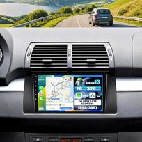 SIXWIN 2+32G Android 13 automobilinis radijas BMW 5 E39 E53 M5 X5 (1996-2007) su Carplay/Android Car, 9 colių talpinis jutiklinis ekranas su WiFi GPS Bluetooth FM/RDS USB Mirrorlink + Canbus + galinio vaizdo kamera