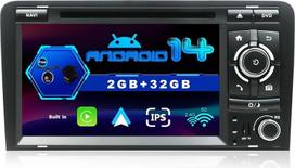 SXAUTO Android 12 Car Radio for Audi A3 8P 8PA S3 RS3 (2003-2013) - Reversing Camera + Free Mic - 2G + 32G - IPS 7 Inch 2 DIN - DAB Steering Wheel Control WiFi Carplay Android Car Split Screen