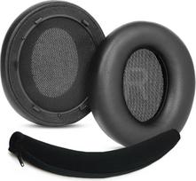 TaiZiChangQin Space Q45 ausų pagalvėlės, ausų pagalvėlės, galvos juostos dangteliai, atsarginės dalys, suderinamos su "Anker Soundcore Space Q45 Bluetooth" belaidėmis ausinėmis, baltyminės odos ausų pagalvėlės