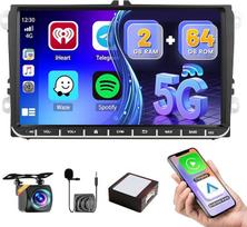 [2+64GB] "Hikity Android 15" automobilinis radijas VW Golf 5 Golf 6 Skoda Polo Passat Tiguan Touran Seat su "Carplay Android Car Mirrorlink", 9 colių talpus jutiklinis ekranas su WiFi GPS navigacija FM Bluetooth