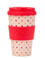 Termo puodelis QUY cup, 400 ml, Pois red
