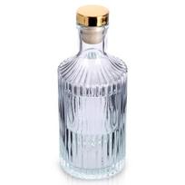 Stiklo butelis dekoratyvinis karafa vyno sultims su auksiniu kamščiu 250ml 1 vnt.