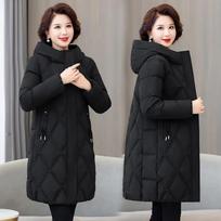 „Snow Wear“ žieminis paltas moterims, pūkinė striukė šilta stora laisvalaikio žieminė striukė su gobtuvu Ilgas Parkas paltas M juoda