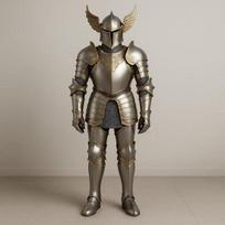 Fantazijos riterio šarvų kostiumas su auksiniu apvadu Viduramžių Cosplay kostiumas Helovino apranga Įranga Kolekcionuojamas eksponuojamas šarvų rinkinys