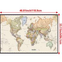 A0-84.1*118.9cm Dekoratyvus kabinamas paveikslas Pasaulio žemėlapis Sienos meno plakatas Tapyba be rėmo Dovana Kelionės įrankiai