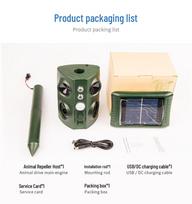 Ultrasonic Solar Animal Repeller with Four Speakers for Birds, Dogs, and Mice gray