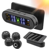 Saulės energija maitinamas TPMS Išmanusis automobilio padangų slėgio monitorius Padangų slėgio stebėjimo sistema Su 4 išoriniais jutikliais Temperatūros įspėjimas Kuro taupymas External sensors