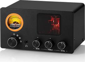 "Douk Audio TUBE-T5C Tube Preamp": ausinių stiprintuvas su VU matuokliu, 4 krypčių RCA selektoriaus dėžutė su garso kontrole imtuvui, stiprintuvui, garsiakalbiui, 16-600Ω ausinėms