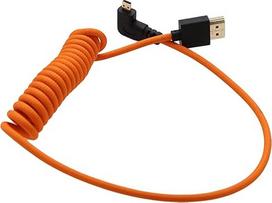 "HangTon Micro HDMI 4K 8K 60P Raw Cable for ATOMOS Ninja V Portkeys Monitor Canon R5C R6 Sony A7CII A7CR ZV-E1 GH4 S9 Z50 XT50 fotoaparato dešiniojo kampo A D HDMI2.1 oranžinė spiralė 50 cm