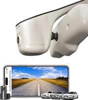 "Mangoal" priekinė 4K ir galinė 1080p prietaisų skydelio vaizdo kamera, pritaikyta "Audi" (C modelis, smėlio spalvos), integruota originalios įrangos išvaizda, UHD 2160P vaizdo įrašas, G jutiklis, įrašymas kilpa, "WiFi" ir nemokama programėlė, 128GB kort