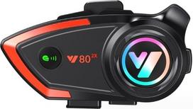 "Panlouting Bluetooth 5.0" ausinės su šalmu, skirtos motociklui | 800 metrų | IP67 atsparumas vandeniui | Qualcomm lustas | Muzikos GPS slidinėjimui (vienos ausinės su minkštu mikrofonu visam šalmui)