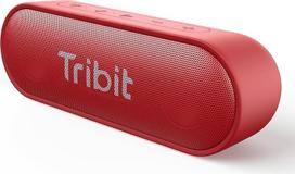"Tribit XSound Go" "Bluetooth" garsiakalbis, 16 W garsas su giliais bosais, 24 val., IPX7 vandeniui atsparus, "Bluetooth 5.3", TWS poravimas, nešiojamas lauko garsiakalbis stovyklavimui, paplūdimiui, kelionėms - raudonas