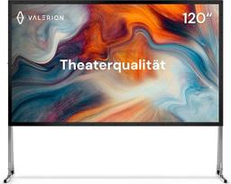 "Valerion" 120 colių lauko projektoriaus ekranas su stovu, nešiojamasis 4K/8K projektoriaus ekranas, 3 sluoksnių PVC, 16:9, 1,3 Gain, sulankstomas, atsparus vėjui, surenkamas per 3 minutes, su transportavimo krepšiu