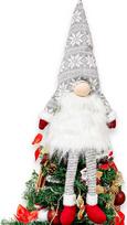 "Whaline" Kalėdų eglutės viršūnė Didelis švedų gnomas Kalėdų Senelis Ornamentas Skandinavijos pliušinis pakabinamas su pilka snaigių skrybėle ir kojomis Kalėdų vakarėlio stalo dovanai
