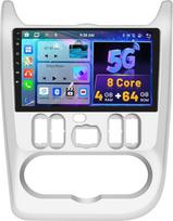 8 branduolių 4G + 64G "Hikity Android 15" automobilinis radijas "Renault Logan 1 Sandero 2009-2015" su "Carplay" "Android Car Sat Nav", automobilinis radijas su 9 colių ekranu, "Bluetooth" FM/RDS Mirror Link DSP