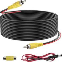 Hoembpn 10 m RCA kabelis Video Jack Audio Galinio vaizdo kamera Dvigubas ekranuotas prailginimo kabelis su adapteriu RCA Female ir 1,2 m nuolatinės srovės maitinimo kabelis, skirtas prijungti monitorių ir
