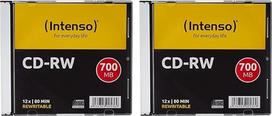 Intenso 2801622 Tuščias CD-RW 700MB RW 12x greičio įbrėžimams atsparus viršelis 20 vnt. plonas dėklas