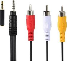 Pardarsey 3,5 mm RCA AV vaizdo kameros vaizdo išvesties kabelis 3 RCA vyriškos lyties stereofoninio garso vaizdo AUX į 3,5 mm AV įvesties kabelį, skirtą išmaniesiems telefonams, MP3, planšetiniams kompiuteriams, garsiakalbiams, namų kino teatrui