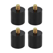 4 Pieces Rubber Mount Shock Absorbers Vibrations Isolators M8 Threaded Studs Cylindrical 3cmx3cm