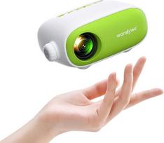 wondywe mini projektorius - dovana vaikams žiūrėti animacinius filmukus / filmus - 137 colių dydžio vaizdas, 480P, palaiko TV Stick/PC/USB diską/DVD - mini projektorius berniukams ir mergaitėms