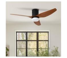 ZEVENTI - LED lubinis ventiliatorius PADUA LED/18W/230V Wi-Fi Tuya juoda/ruda + nuotolinio valdymo pultas