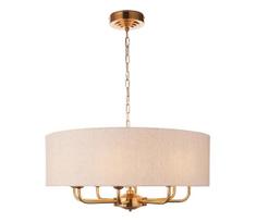 Endon 110727 - Pakabinama liustra su grandine HIGHCLERE 8xE14/40W/230V smėlio spalvos/žalvarinė skers. 70 cm