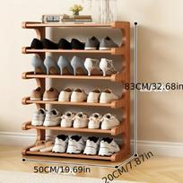 Large Capacity  Shoe Rack - Multi-Tiered Wood and Bamboo Storage Box,  Holds Multiple Pairs of Shoes,  Freestanding Shoe Cabinet ruda
