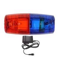 Policijos žibintas LED raudona mėlyna peties lempa atsargumo priemonė avarinis įspėjamasis saugos žibintas USB įkraunamas su spaustuku baltas apšvietimas žibintuvėlis