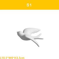 3D Keraminė kregždutė Sienos dekoras – Paukščiukų ornamentų rinkinys namams ar svetainei Right L yellow