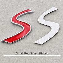 3D metalinis logotipas S emblema automobilio lipdukas priekinių grotelių ženklelis Mini Cooper S R50 R53 R56 R57 R58 R60 F56 JCW Clubman aksesuarai 40mm Red Black