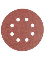Velcro švitrinis popierius 125 mm, K80, 5 vnt., 8 skylučių