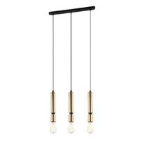 Torla PEN-5041-3-BKBR modernus pakabinamas šviestuvas, juodas/plienas, 3xE27, žalvario gaubtai