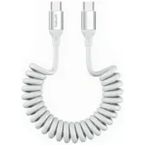 4smarts USB-C Spiral Data and Charging Cable 1.35cm / 100W / White