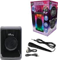"Lexibook", "iParty® K8320" nešiojamasis "Bluetooth®" garsiakalbis su mikrofonu, dideliu garsumu, įvairių spalvų šviesos efektais, įkraunama baterija