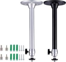 Yizerel Mini Ceiling Projector Bracket Set, Adjustable Ceiling Wall Projector Brackets, Tubes with 360 Degree Rotating Heads, 3 Sizes of Mounting Heads and Screws, Pack of 2
