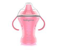 Puodelis BabyOno neišsiliejantis 360 ° rožinis 240 ml